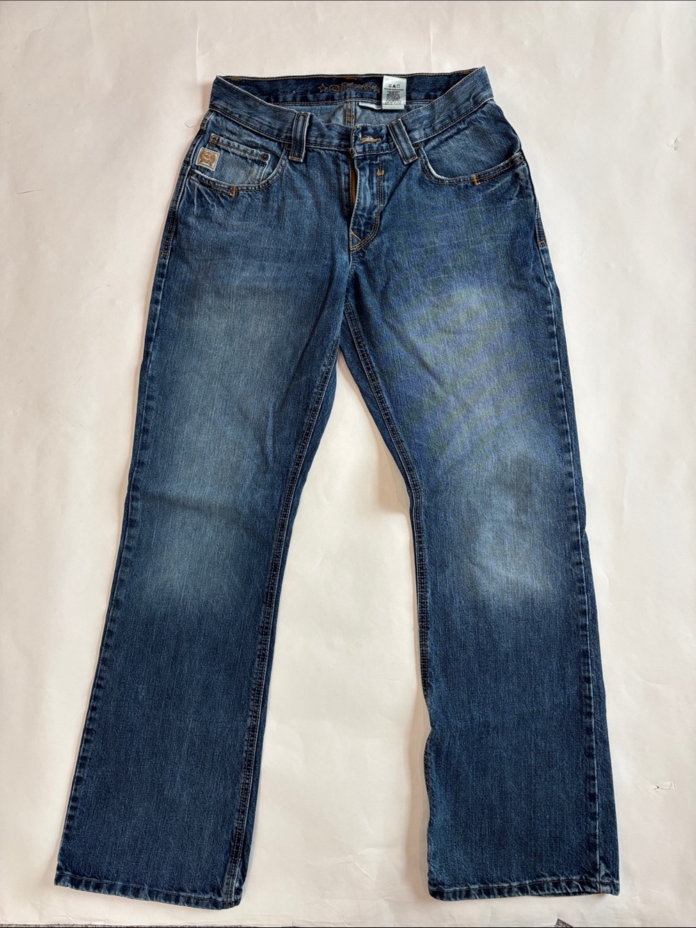Cinch Carter Denim Jeans in Medium Blue with Contrast Stitching - Picture 3 of 15